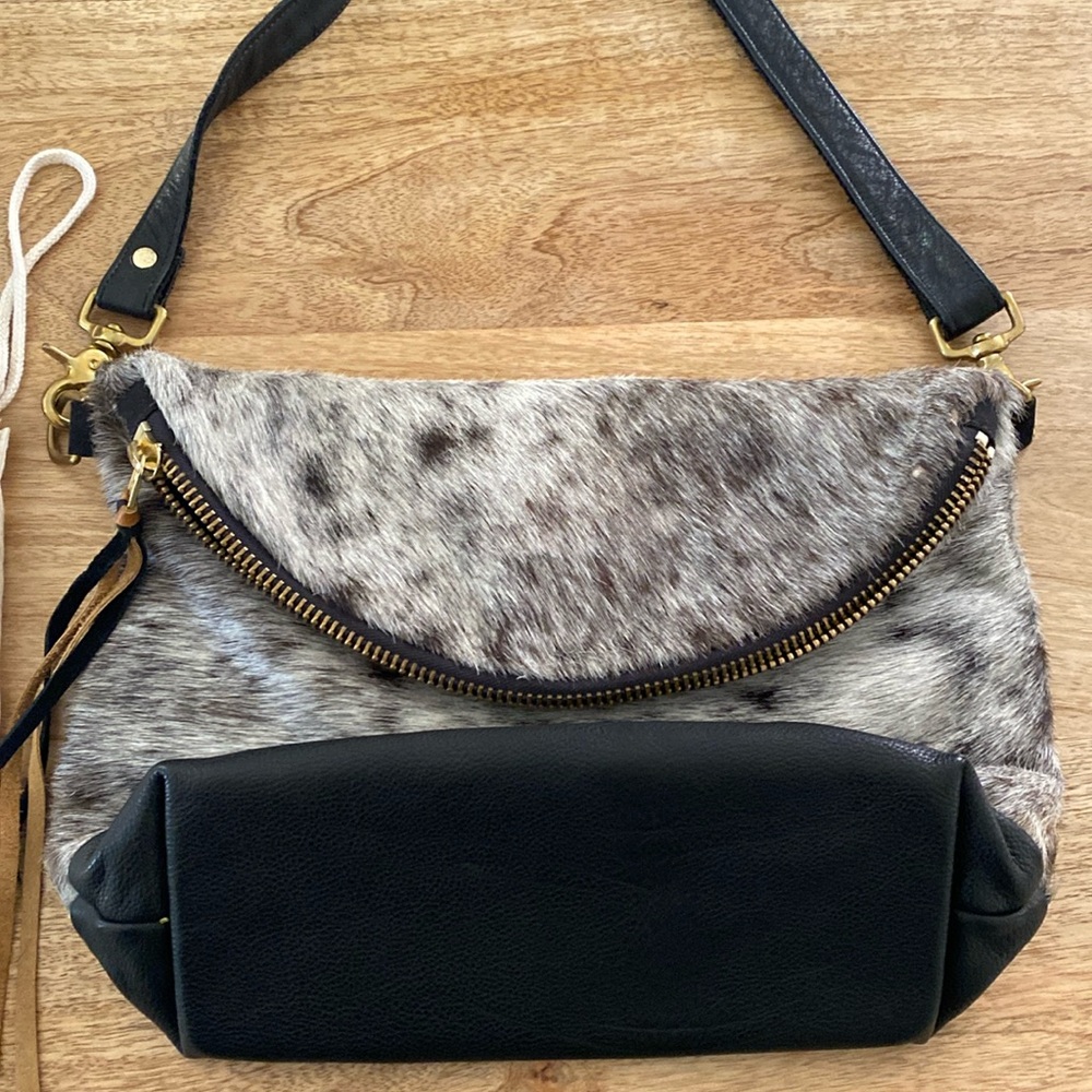 Rais Case Taylor Messenger bag black speckled cow hide NEW WITH TAGS & BAG.